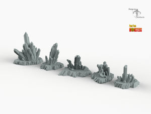 Magic Crystals - Cave Quartz - Print Your Monsters Fantastic Plants and Rocks Terrain Wargaming D&D DnD