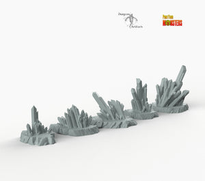 Magic Crystals - Cave Quartz - Print Your Monsters Fantastic Plants and Rocks Terrain Wargaming D&D DnD