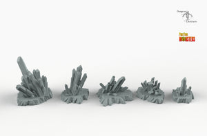 Magic Crystals - Cave Quartz - Print Your Monsters Fantastic Plants and Rocks Terrain Wargaming D&D DnD