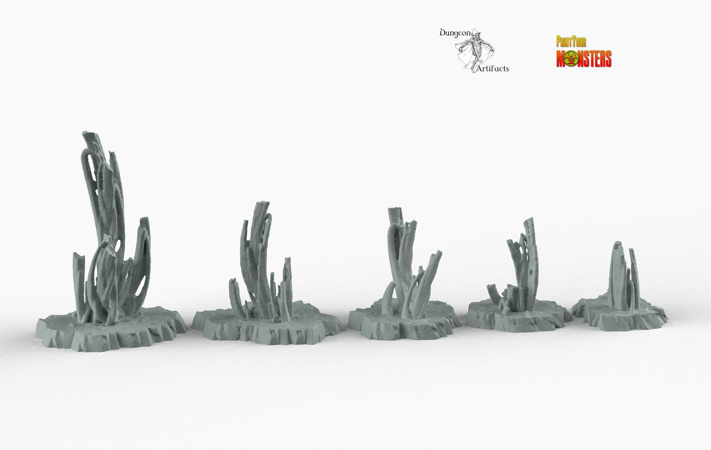Martian Stalagmites - Print Your Monsters Fantastic Plants and Rocks Resin Terrain Wargaming D&D DnD