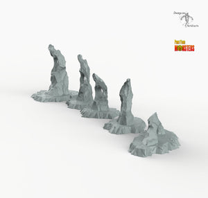 Sharp Glacier - Ice Shards - Print Your Monsters Fantastic Plants and Rocks Terrain Wargaming D&D DnD