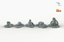 Load image into Gallery viewer, Clockwork Ruins - Steampunk Stones - Print Your Monsters Fantastic Plants and Rocks Terrain Wargaming