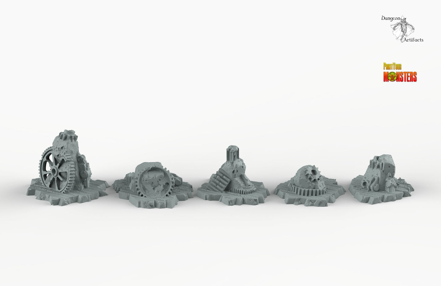 Clockwork Ruins - Steampunk Stones - Print Your Monsters Fantastic Plants and Rocks Terrain Wargaming
