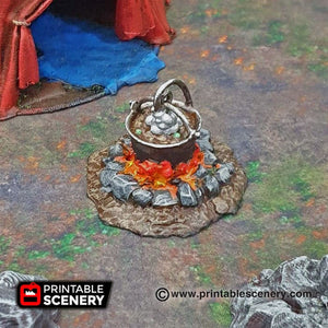 Travelers' Camp - Shadowfey Wilds 28mm 32mm Wargaming Terrain D&D, DnD Travelers Romani Travellers