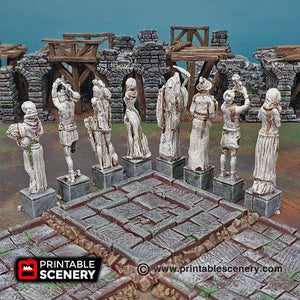 Guardian Statues - Shadowfey Wilds 15mm 28mm 32mm Wargaming Terrain D&D, DnD
