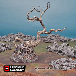 Contorted Trees - 15mm 20mm 25mm 28mm 32mm Printable Scenery Shadowfey Wilds Terrain Wargaming D&D DnD