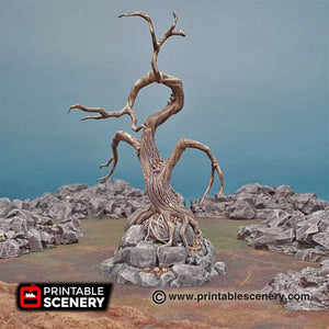 Contorted Trees - 15mm 20mm 25mm 28mm 32mm Printable Scenery Shadowfey Wilds Terrain Wargaming D&D DnD