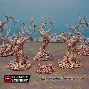 Blood Trees - 28mm 32mm 40mm Printable Scenery Shadowfey Wilds Terrain Wargaming D&D DnD