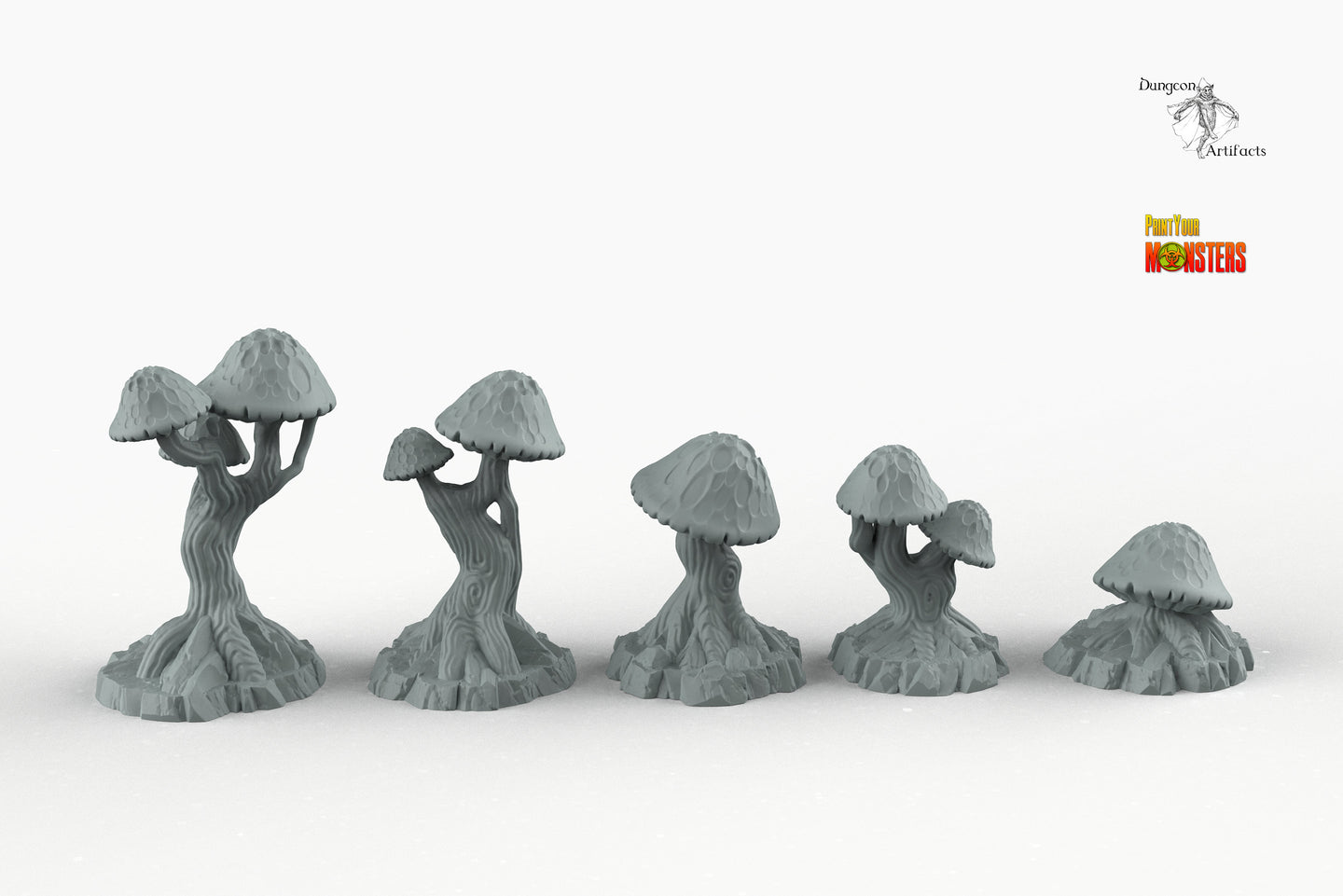 Giant Mushrooms - Print Your Monsters Fantastic Plants and Rocks Resin Terrain Wargaming D&D DnD