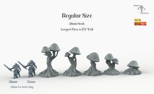 Giant Mushrooms - Print Your Monsters Fantastic Plants and Rocks Resin Terrain Wargaming D&D DnD