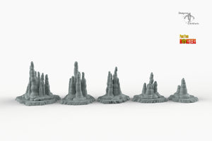 Ice Stalagmites - Print Your Monsters Fantastic Plants and Rocks Resin Terrain Wargaming D&D DnD