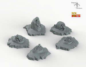 Ruins of Crystal Dragon Eggs - Print Your Monsters Fantastic Plants and Rocks Terrain Wargaming D&D DnD