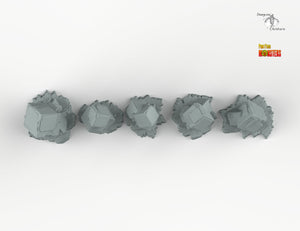 Sci-fi Cubic Stones - Print Your Monsters Fantastic Plants and Rocks Resin Terrain Wargaming