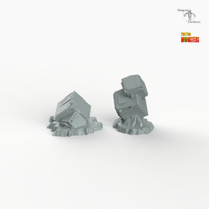 Sci-fi Cubic Stones - Print Your Monsters Fantastic Plants and Rocks Resin Terrain Wargaming