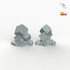 Sci-fi Cubic Stones - Print Your Monsters Fantastic Plants and Rocks Resin Terrain Wargaming