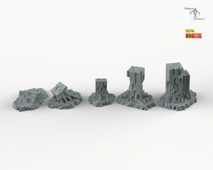 Sci-fi Ruins - Scifi Print Your Monsters Fantastic Plants and Rocks Resin Terrain Wargaming D&D DnD