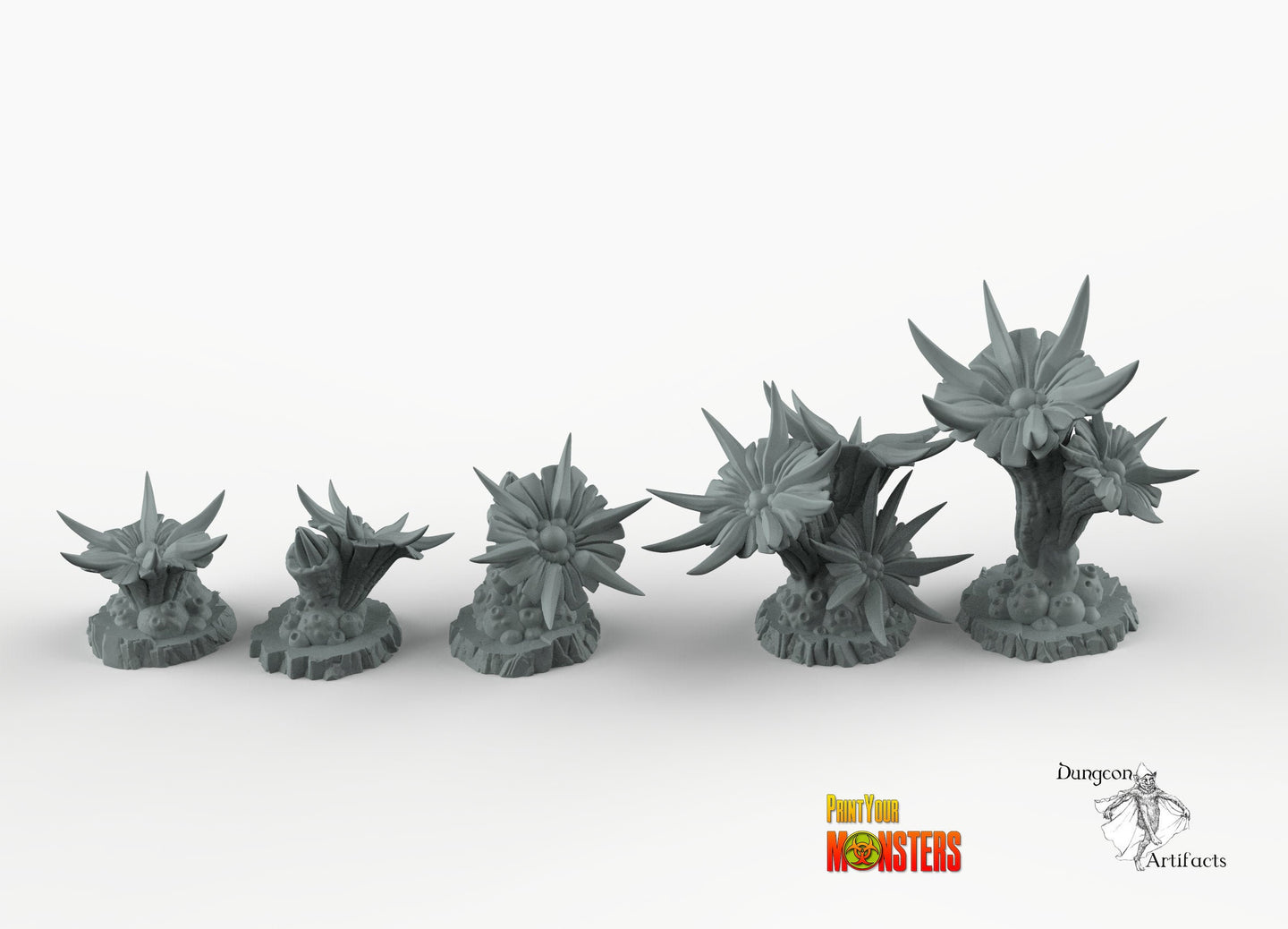 Venemous Flowers - Print Your Monsters Fantastic Plants and Rocks Resin Terrain Wargaming D&D DnD