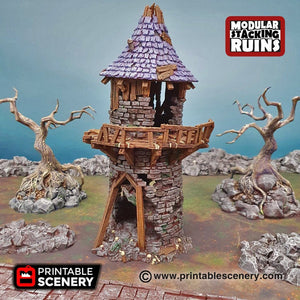 Hermit's Tower - Wizard Tower - Shadowfey Wilds 15mm 28mm 32mm Wargaming Terrain D&D, DnD
