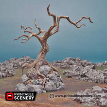 Load image into Gallery viewer, Contorted Trees - 15mm 20mm 25mm 28mm 32mm Printable Scenery Shadowfey Wilds Terrain Wargaming D&amp;D DnD