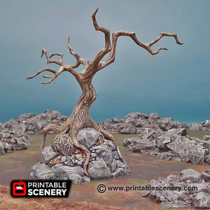 Contorted Trees - 15mm 20mm 25mm 28mm 32mm Printable Scenery Shadowfey Wilds Terrain Wargaming D&D DnD