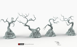 Contorted Trees - 15mm 20mm 25mm 28mm 32mm Printable Scenery Shadowfey Wilds Terrain Wargaming D&D DnD