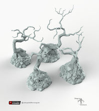 Load image into Gallery viewer, Contorted Trees - 15mm 20mm 25mm 28mm 32mm Printable Scenery Shadowfey Wilds Terrain Wargaming D&amp;D DnD