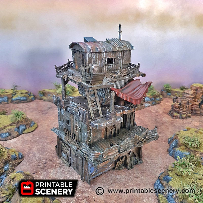 Slum Stacks - 28mm 20mm 32mm Brave New Worlds Wasteworld Gaslands Terrain D&D DnD