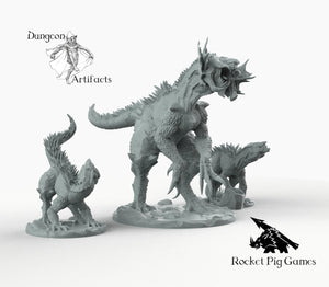 Indominator Matriarch with Younglings - Wargaming Miniatures Monster Rocket Pig Games D&D DnD