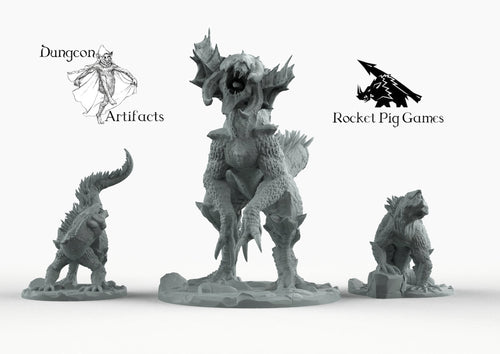 Indominator Matriarch with Younglings - Wargaming Miniatures Monster Rocket Pig Games D&D DnD