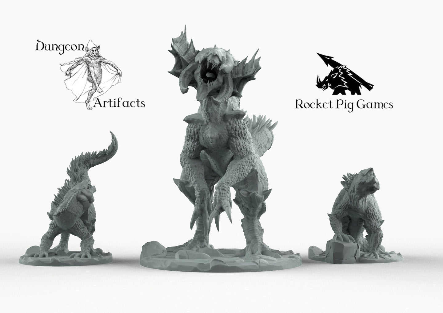 Indominator Matriarch with Younglings - Wargaming Miniatures Monster Rocket Pig Games D&D DnD