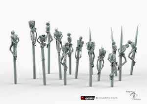 Impaled Skeletons - 28mm 32mm 40mm Printable Scenery Shadowfey Wilds Terrain Wargaming D&D DnD