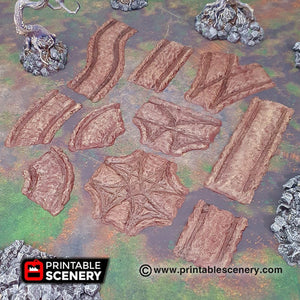 Forest Cart Tracks - 15mm 20mm 28mm 32mm Printable Scenery Shadowfey Wargaming Terrain D&D DnD
