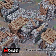 Load image into Gallery viewer, Ruined Bridge Spans - 15mm 28mm 32mm Printable Scenery Shadowfey Wargaming Terrain D&amp;D DnD