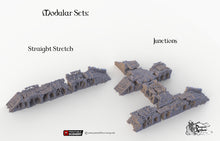 Load image into Gallery viewer, Ruined Bridge Spans - 15mm 28mm 32mm Printable Scenery Shadowfey Wargaming Terrain D&amp;D DnD