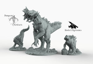 Indominator Matriarch with Younglings - Wargaming Miniatures Monster Rocket Pig Games D&D DnD