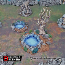 Load image into Gallery viewer, Fey Marshes and Pools - Shadowfey Wilds Swamp Fen Marsh Bog Wetlands Wargaming Terrain D&amp;D DnD