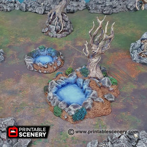 Fey Marshes and Pools - Shadowfey Wilds Swamp Fen Marsh Bog Wetlands Wargaming Terrain D&D DnD