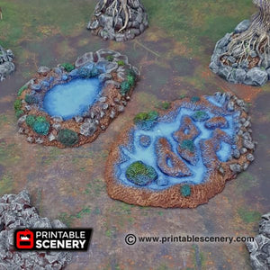 Fey Marshes and Pools - Shadowfey Wilds Swamp Fen Marsh Bog Wetlands Wargaming Terrain D&D DnD