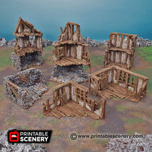 Load image into Gallery viewer, Ruined Quarter - Shadowfey Wilds 15mm 28mm 32mm Wargaming Terrain D&amp;D, DnD
