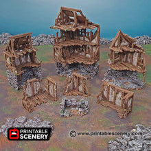 Load image into Gallery viewer, Ruined Quarter - Shadowfey Wilds 15mm 28mm 32mm Wargaming Terrain D&amp;D, DnD