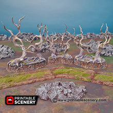 Load image into Gallery viewer, Gloomy Gully - 15mm 28mm Printable Scenery Shadowfey Wargaming Terrain Scatter D&amp;D DnD