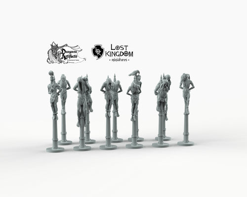 Impaled Prisoners - 28mm 32mm 40mm 75mm - Lost Kingdom Miniatures - Terrain Wargaming D&D