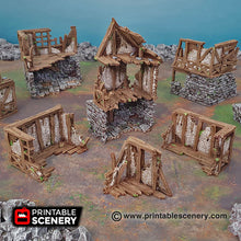 Load image into Gallery viewer, Ruined Quarter - Shadowfey Wilds 15mm 28mm 32mm Wargaming Terrain D&amp;D, DnD