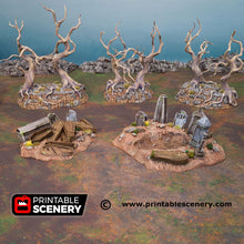 Load image into Gallery viewer, Graveyard Hills - Grave Yard Shadowfey Wilds 15mm 20mm 28mm 32mm Wargaming Terrain D&amp;D DnD