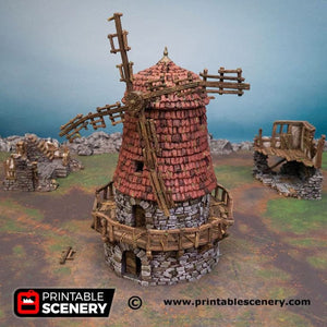 Haunted Windmill - Shadowfey Wilds 15mm 20mm 28mm 32mm 37mm Wargaming Terrain D&D DnD