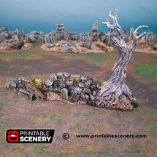 Load image into Gallery viewer, Hallowed Graveyard - Shadowfey Wilds Grave Yard Cemetery 15mm 20mm 28mm 32mm Wargaming Terrain D&amp;D DnD