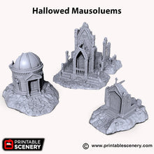 Load image into Gallery viewer, Hallowed Mausoleums - Shadowfey Wilds Grave Yard Cemetery 15mm 20mm 28mm 32mm Wargaming Terrain D&amp;D DnD