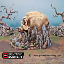 Load image into Gallery viewer, Titan Skull Cave - Shadowfey Wilds 15mm 20mm 28mm 32mm 37mm Wargaming Terrain D&amp;D DnD