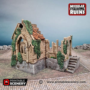 Bell Tower and Sept - Shadowfey Ruins 15mm 20mm 28mm 32mm 37mm Belltower Transept Wargaming Terrain D&D DnD