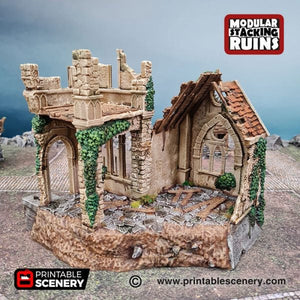 Bell Tower and Sept - Shadowfey Ruins 15mm 20mm 28mm 32mm 37mm Belltower Transept Wargaming Terrain D&D DnD